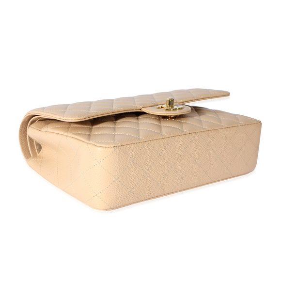 Chanel Medium Beige Caviar Medium Flap Bag - Picture 6 of 8